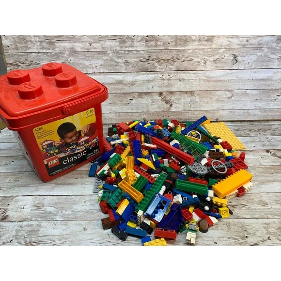 Lego Classic Red Plastic Bucket Bricks #4285 Ages 5-10 *please Read*